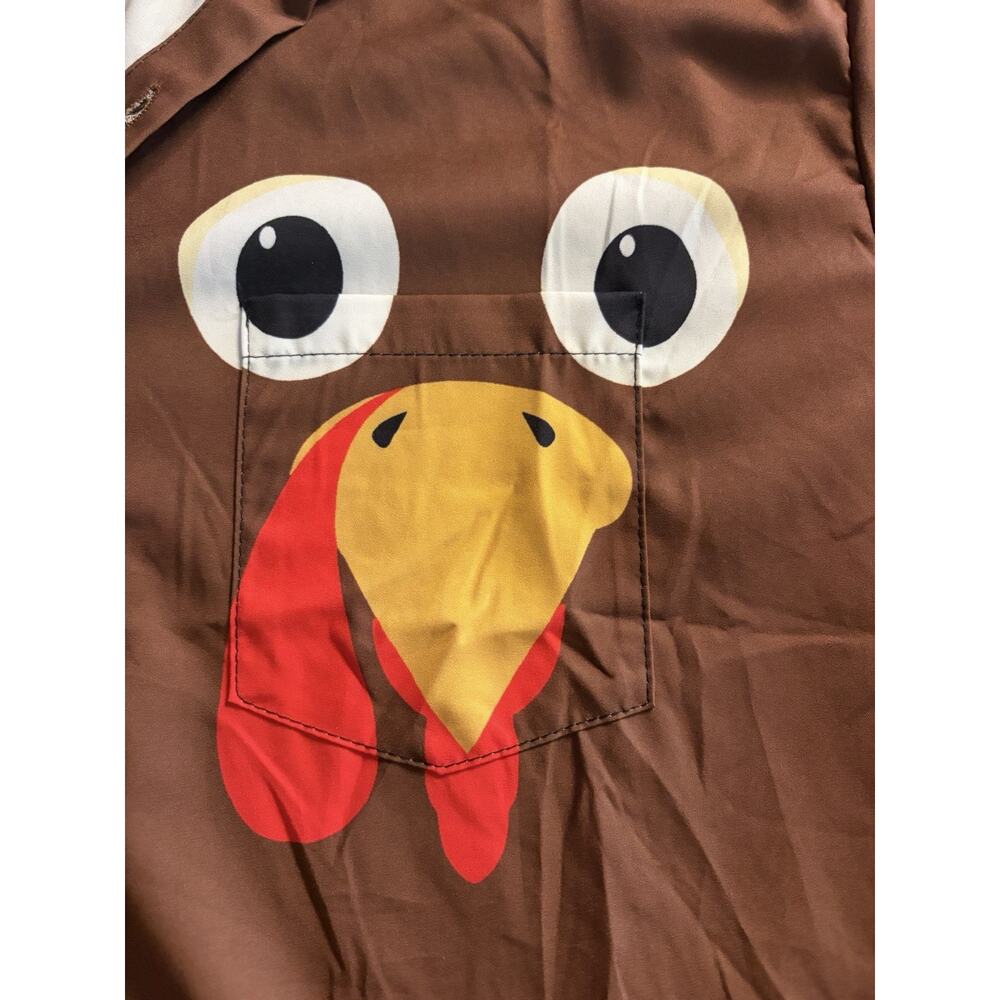 Funny Thanksgiving Turkey Button Up Shirt Men’s L Novelty Holiday Party Costume - Picture 6 of 9